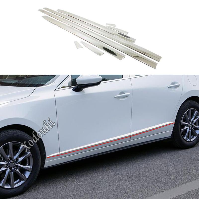 For Mazda 3 Mazda3 Axela M3 Detector Stainless Steel Side Door Body Trim Frame Bumper Stick Strip Molding