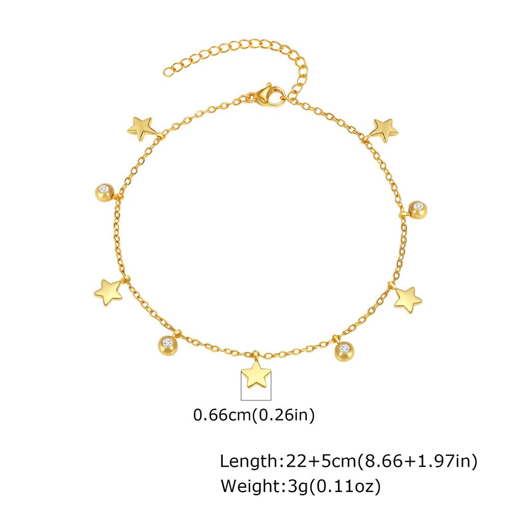 Vnox Elegant Colored Zircon Anklets For Women Stainless Steel Dainty Stone Accessories Chain Anklets Summer Style Jewelry Beach