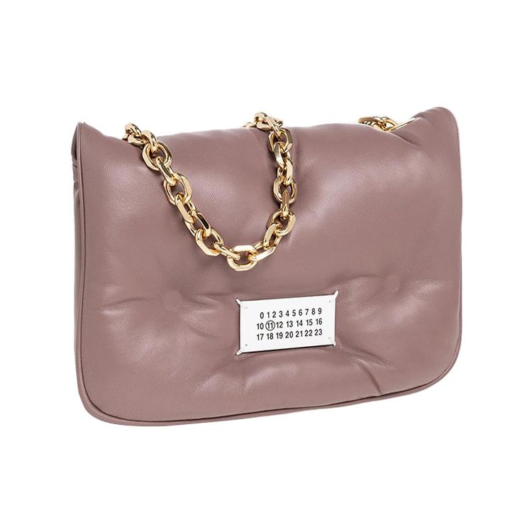 Maison Margiela Logo Chain Shoulder Strap Crossbody Bag Women Shoulder Bag Deep-Pink SB3WG0041P4300T5071