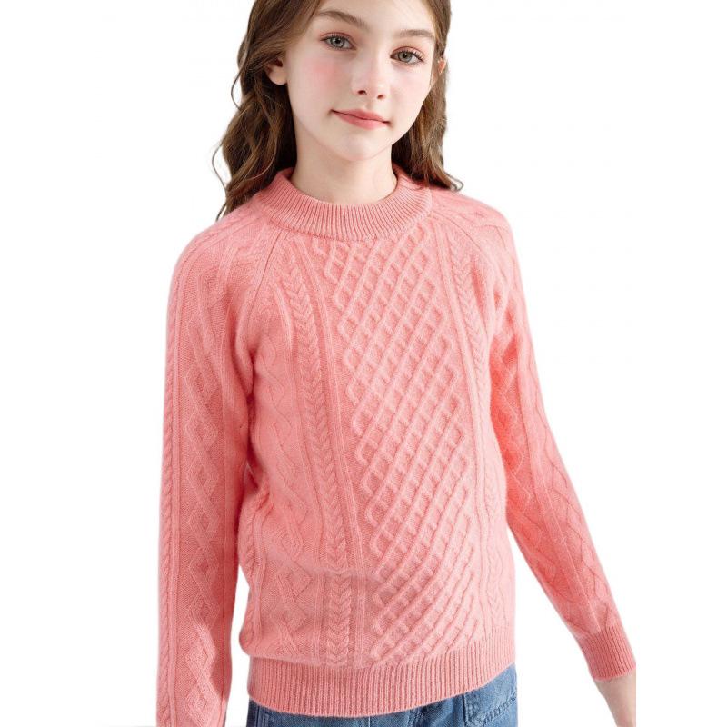 Men's and Kids' Thickened Pure Wool Turtleneck Sweater, Cable Knit Base Layer Pullover for Medium and Large Children
