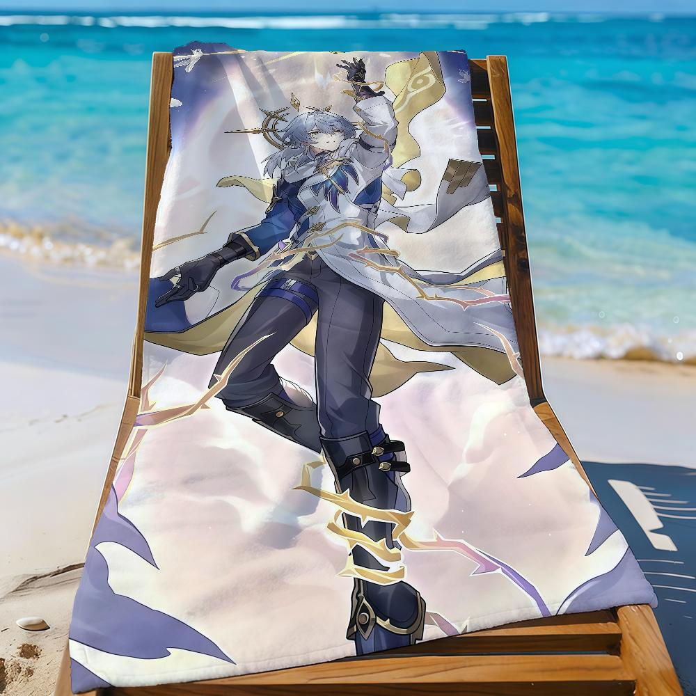 Sunday Game Honkai Star Rail Towel Sports Quick Dry Travel Camping Gear Sandproof Soft Light Large Beach Towel