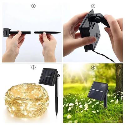 Solar Rope Strip Light Fairy String Garden Christmas Decoration Garland Xmas Solar Rope String Light Fairy Strip 32M/22M/12M/7M