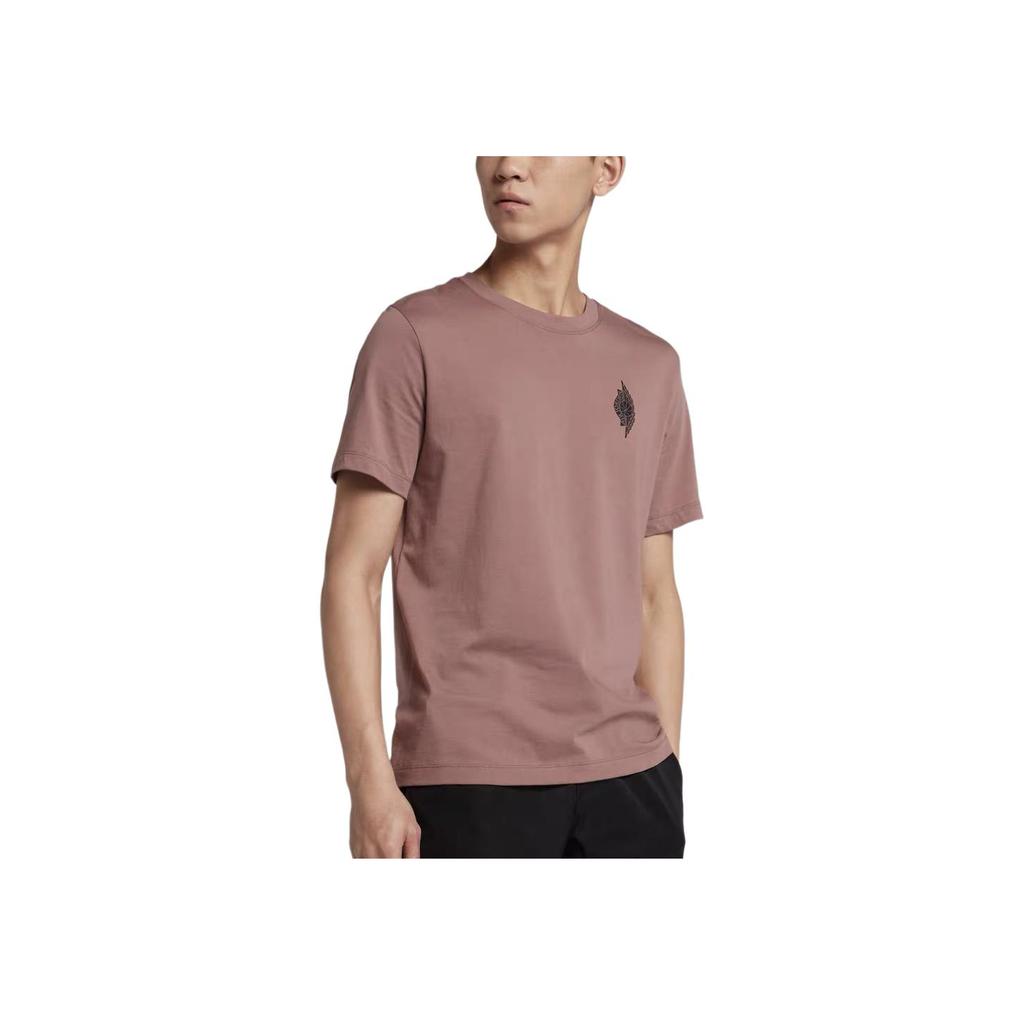 Jordan Geometric Print Short Sleeve T-Shirt Men Tops Brown AO0591-298