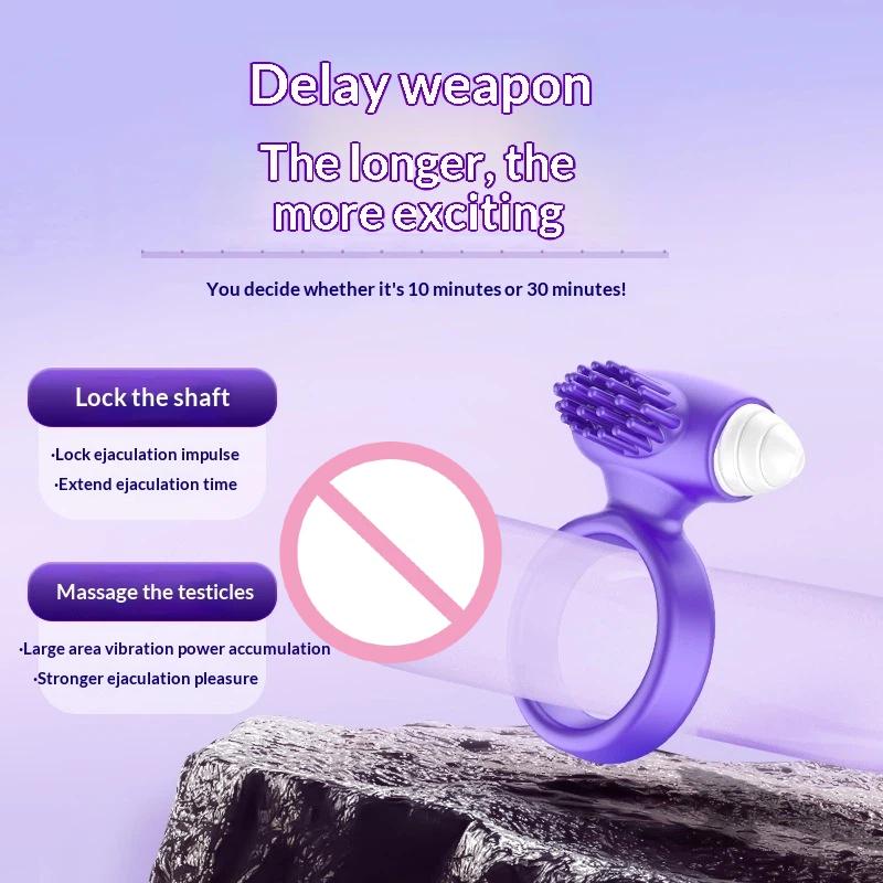Vibrating Cock Ring Lasting Time Penis Ring Vibrator Sex Toys For Man Delay Ejaculation Clitoris Stimulation Couples Toy