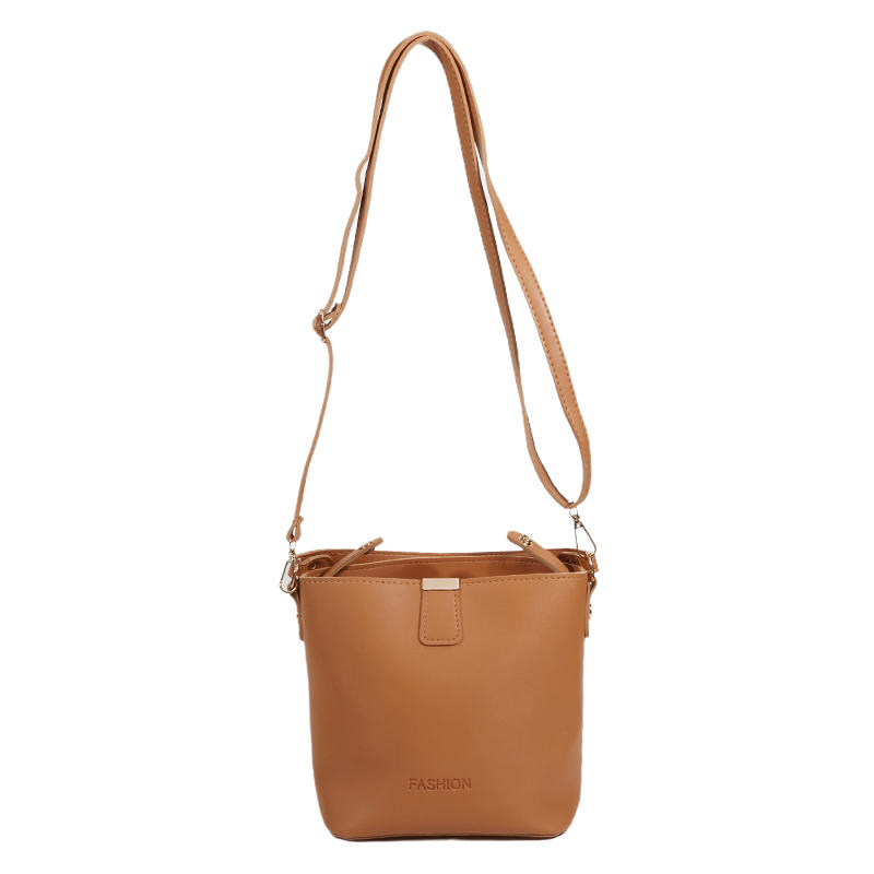 Simple Solid Color Crossbody Bags Women Elegant Shoulder Portable Bucket Bag