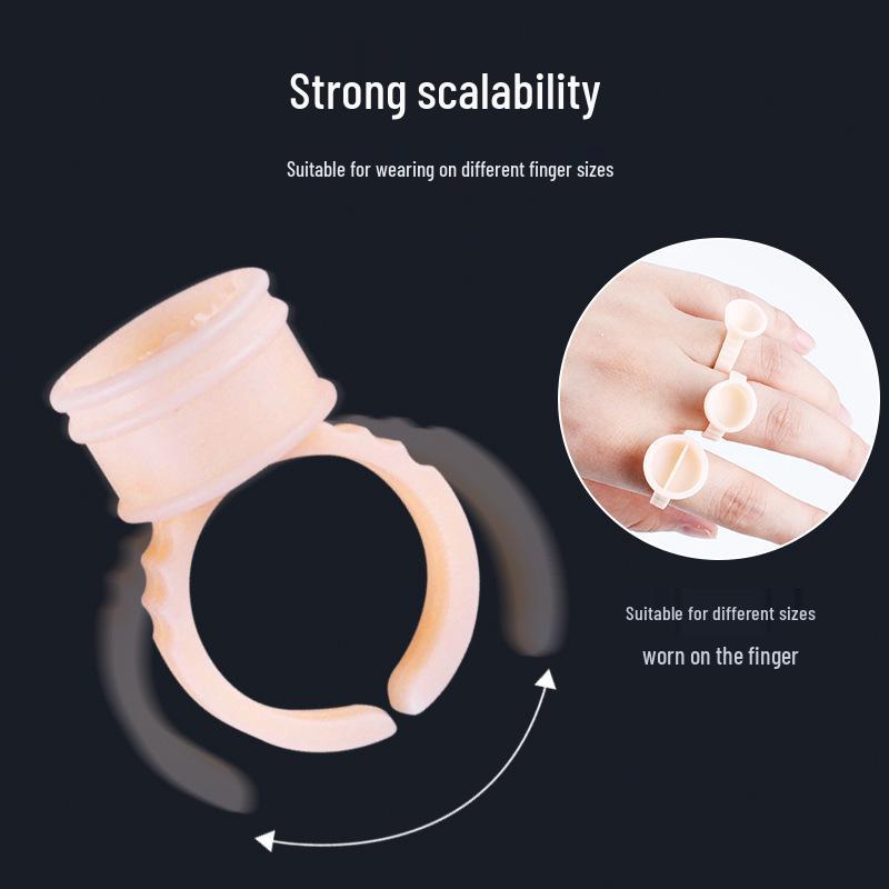 Semi-Permanent Makeup Silicone Pigment Rings, Disposable Finger Cups for Eyebrow & Lip Applications, 100 pcs.