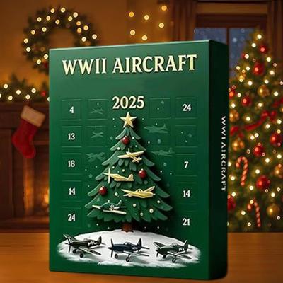 Calendário Contagem Regressiva Para o Natal Acrílico Lutador 2D Decoração de Casa Calendário de Contagem Regressiva para o Advento de Natal Com 24 Pingentes de Aeronave Para