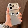 Gray Funny Cartoon Eyes Soft Phone Case Compatible for iPhone 17 17E 16 16E 15 14 13 12 11 Air Pro Max Plus
