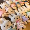 Plush Cute Rabbit Doll Cute Plush Backpack Pendant Rabbit Doll Keychain Bunny Keyring Backpack Hanging Decoratiion Birthday Gift