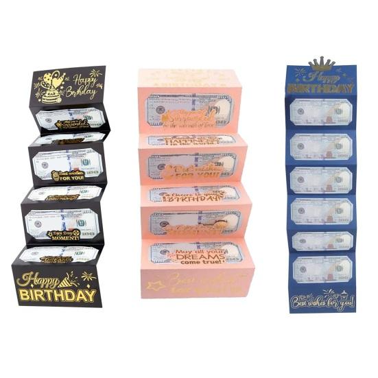 Geburtstags-Geldumschlag für Bargeld DIY Geldhalter und Geschenkkarten-Organizer mit 6 Fächern Überraschungsumschläge für Feiertage Geldgeschenke für Männer Frauen