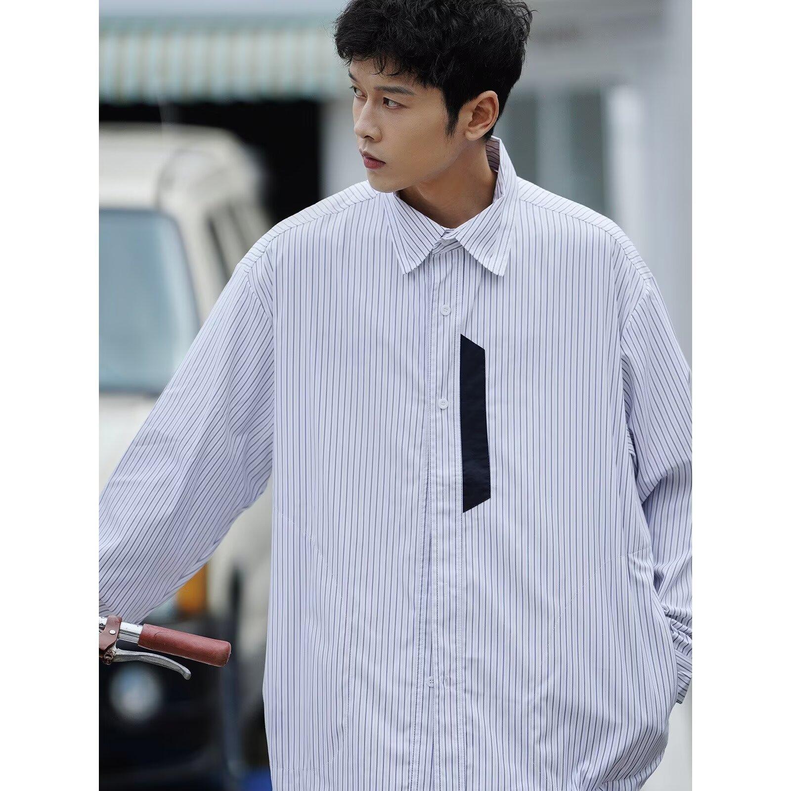 

Рубашка с длинным рукавом с буквенным принтом 2024 года в японском стиле в стиле Гонконга, свободная рубашка для мальчиков, летнее модное универсальное повседневное пальто 2XL