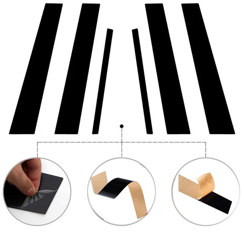 6Pcs Car Trims Stickers For Infiniti G35 G37 2002 2003 2004 2005-2013 Black Window Pillar Door Posts Panel Cover Decal