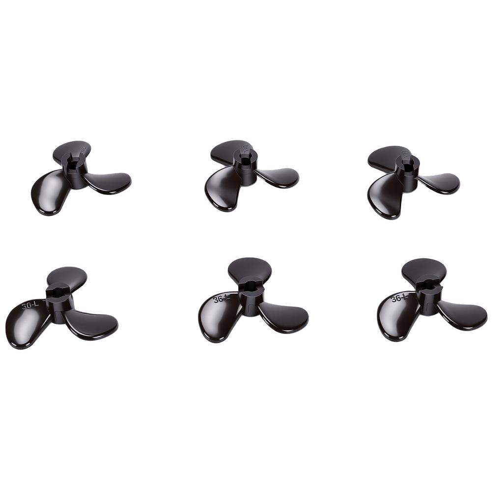 6pcs RC Boat Propeller 36mm Diameter 4mm Hole Diameter 3 Fan Leaves Remote Control Boat Propeller Black RC Boat
