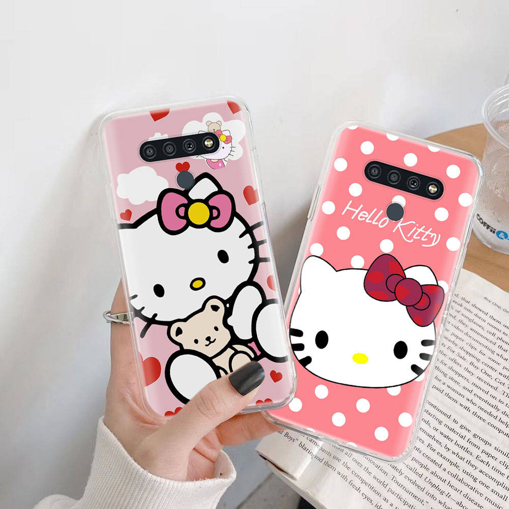 Transparent Case for Samsung A04 A14 A23 M33 M53 Realme 10 9 C35 C55 VIVO X80 Infinix Hot 30 Note 11 Tecno Spark 8P Pro L-6 Lovely Hello Kitty