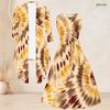 Women Plus Size Printed Two Piece Set 3 4 Sleeve Draped Cardigan Sleeveless Tie Waist Flared Dress