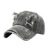 Ripped denim baseball cap, old men's wide brim, small face, summer sunshade, sunscreen cap, peaked cap children