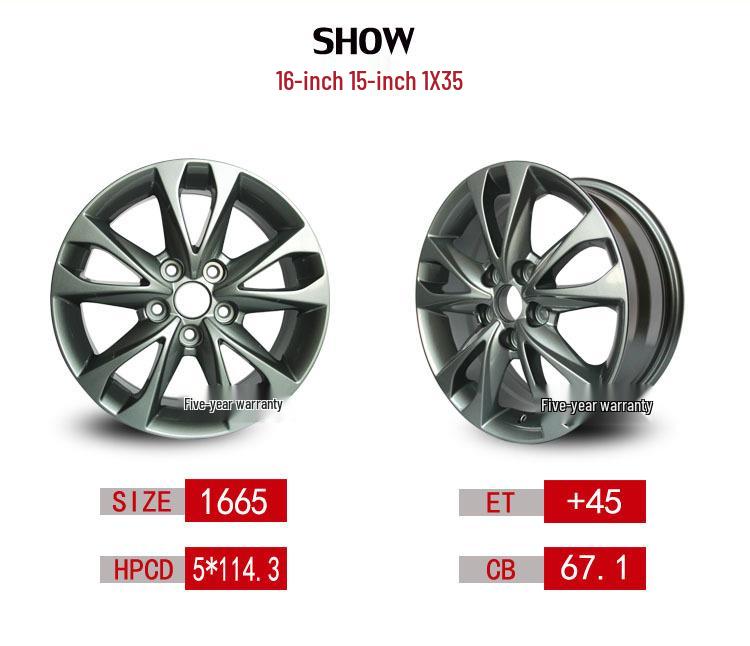 Compatible with Hyundai: Reina, Elantra, Sonata, Tucson - Aluminum & Steel Wheels, Tire Rims