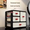 Retro-Style Plastic Cosmetic Storage Cabinet with Drawers