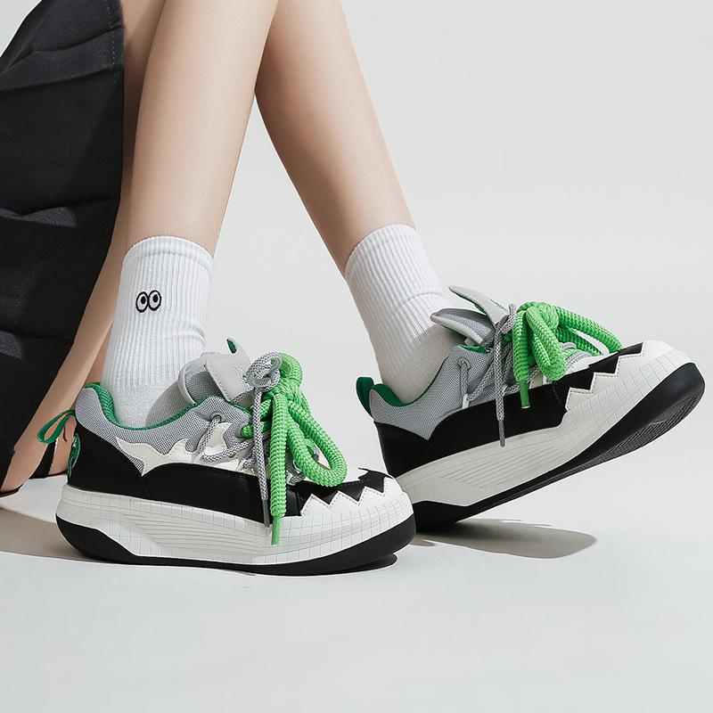 

Весна и осень, новые модные брендовые туфли на толстой подошве с цветными блоками, высококачественные туфли для сноуборда, женские осенние туфли из мягкой коровьей кожи, повседневная обувь Niche 40