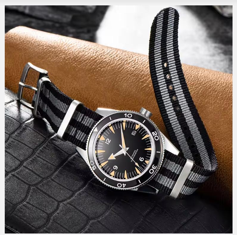 41MM Sapphire Glass 100m Waterproof Japan NH35A Automatic Luminous Mens Watch Nylon Strap
