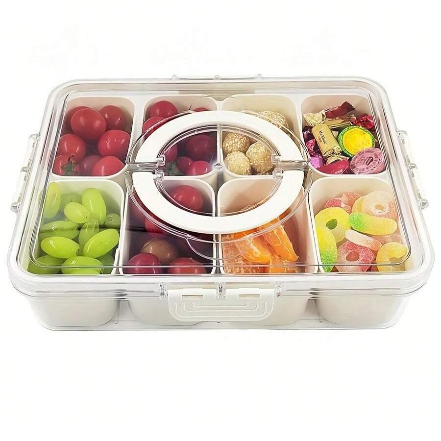 4/8 Vakken Snackdoos Container Draagbaar Reis Koelkast Voedsel Opbergdoos, Snack Organizer, Verdeelde Opbergcontainers Saladebox
