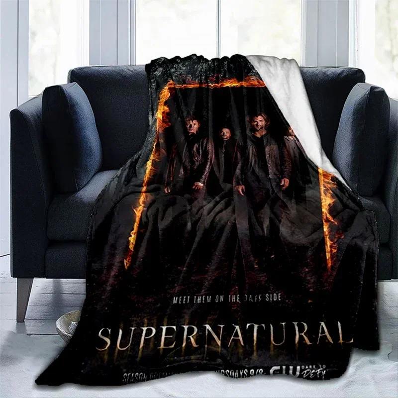 Film Supernatural - Kötü Güç Baskılı Battaniye, Moda Sıcak Kenarlı Battaniye, Piknik Battaniyesi, Yatak Battaniyesi, Doğum Günü Hediyesi