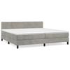 Maison Exclusive - Sommier à lattes de lit et matelas Gris clair 200x200cm Velours