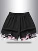 Women's Summer Double Layer Camo Sports Shorts - Quick-Dry Mesh with Pockets