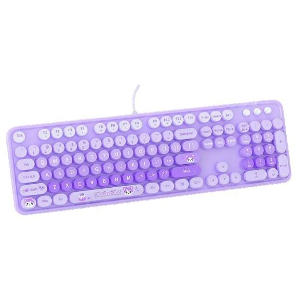 Mao Tian Shou Retro Wired USB Keyboard with Round Keys for Men & Women – Ideal for Desktop, Laptop, Office Use, Mechanical Feel