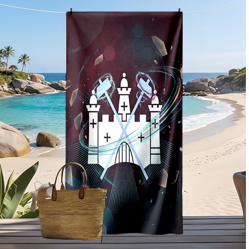 Asciugamano da Spiaggia West Ham United Football Print, Asciugamano Grande Morbido ad Asciugatura Rapida per Spiaggia Campeggio Nuoto