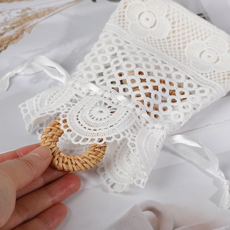 3-12Pcs White Lace Drawstring Bags Jewelry Packaging Bags Wedding Gifts for Guests Birthday Party Christmas Candy Gift Bags