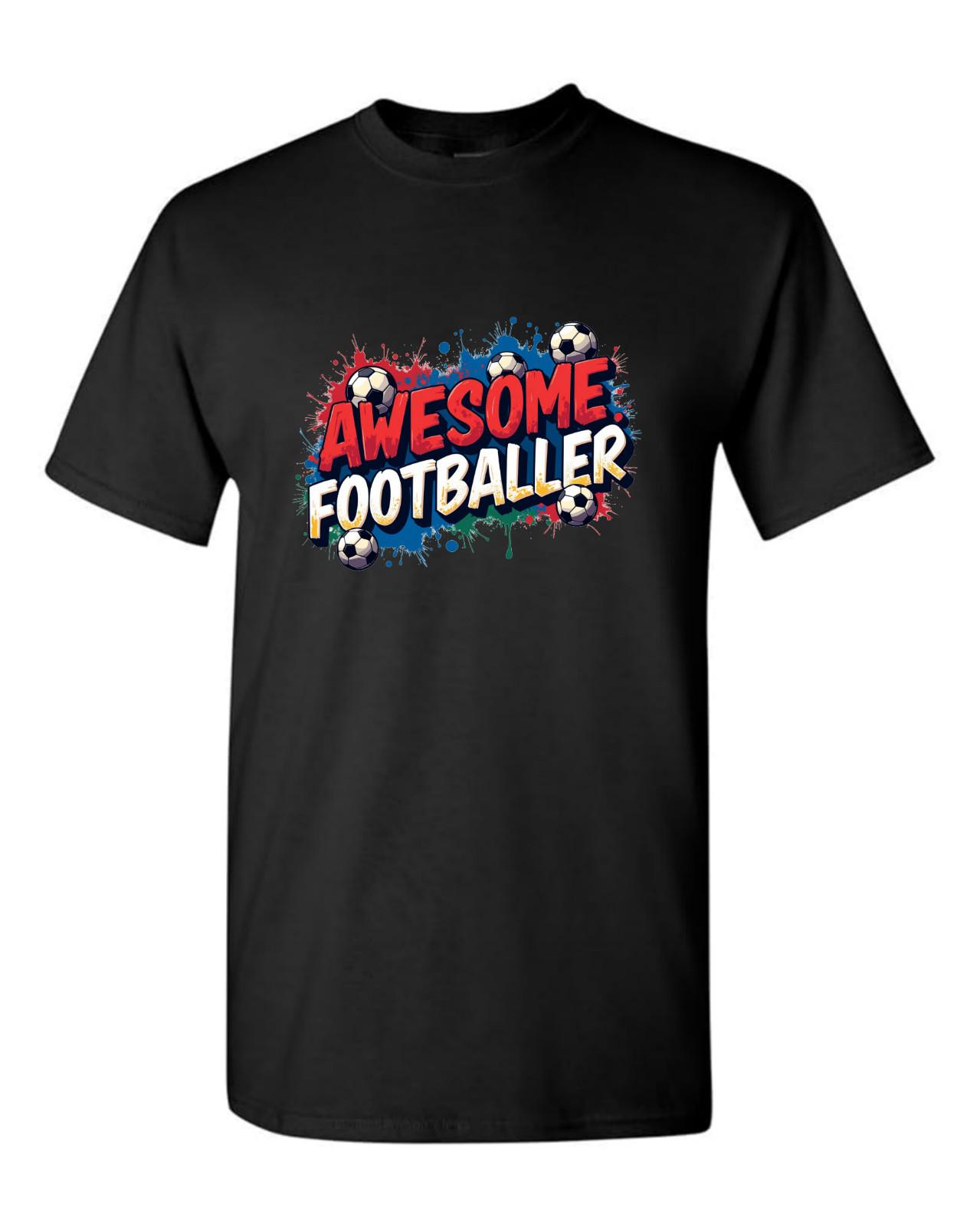 Awesome Footballer Funny Novelty T Shirt Christmas Birthday Gift Ideas Footballs XL