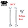 Implantatgrad Titan ASTM F136 Innengewinde Gerade Barbells Zungenring Ohrringe Piercing Schmuck Stange 2/5/50 Stück/Los
