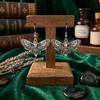 Zinc Zinc Alloy Gothic Earrings Lightweight Halloween Dangle Earrings Spooky Skull Moth Drop Earrings  Party