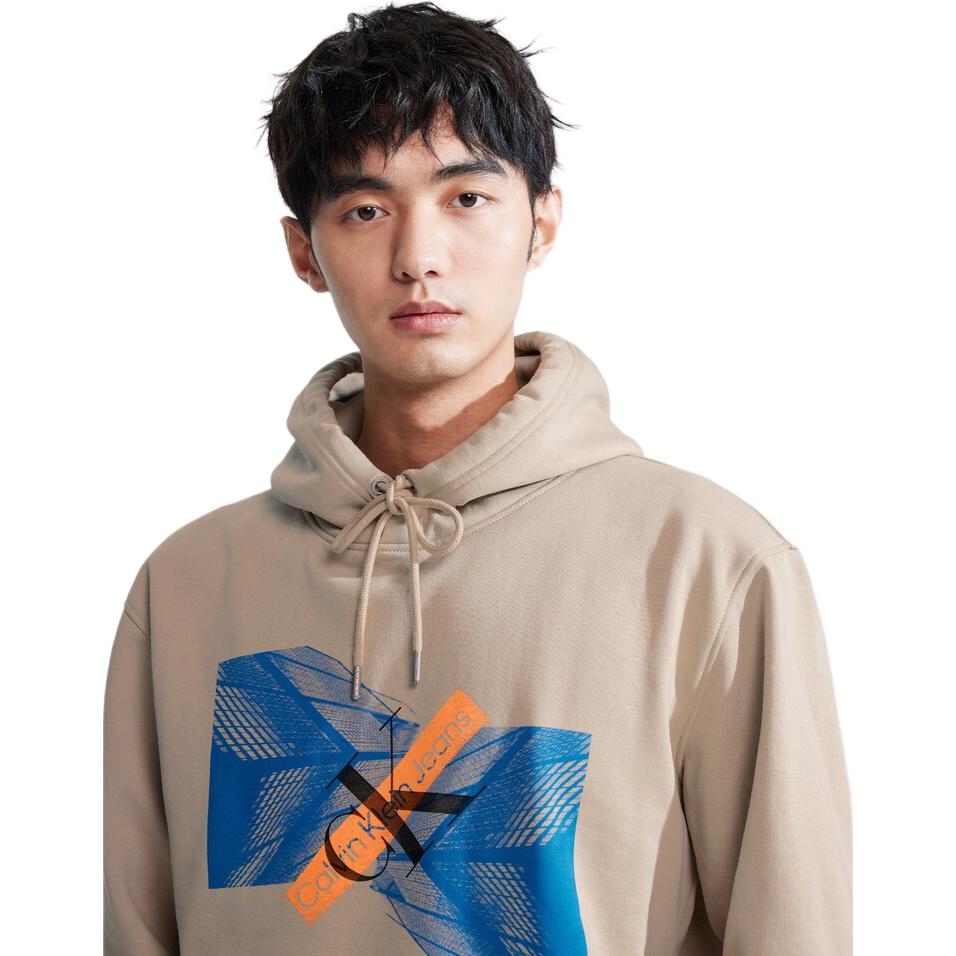 Calvin Klein Sweatshirts Men's PED-Milk Tea Coffee Hooded (Non-detachable) Moderate Other J324104