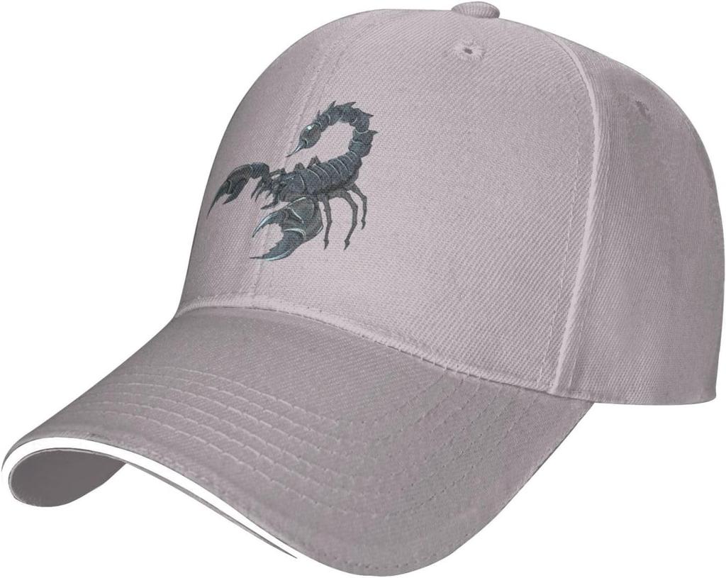 Scorpion Black Graphic Baseball Cap Adjustable Unisex Polyester Casual Sun Hat