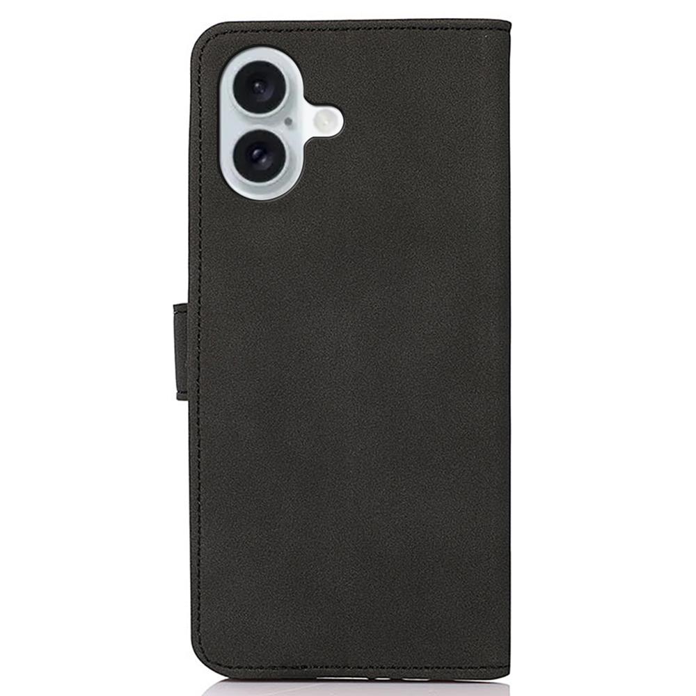 KHAZNEH For iPhone 16 Case Texture PU Leather Folding Stand Phone Cover