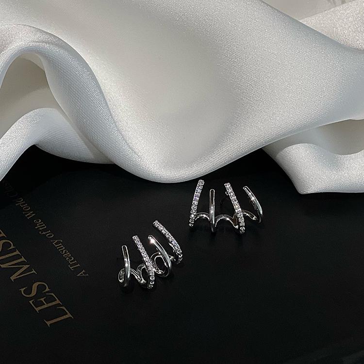 Korean Korean Shiny Crystal Earring Claw Ear Hook Clip Earrings for Women Gold Color Ear Earrings Fashion Jewelry Girl Gift