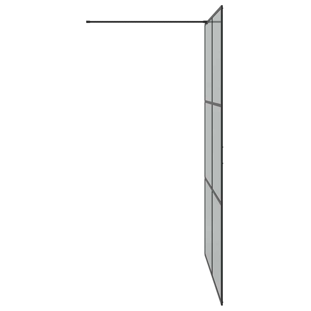 Walk In Shower Screen Black 140 X 195 Cm Tempered Glass