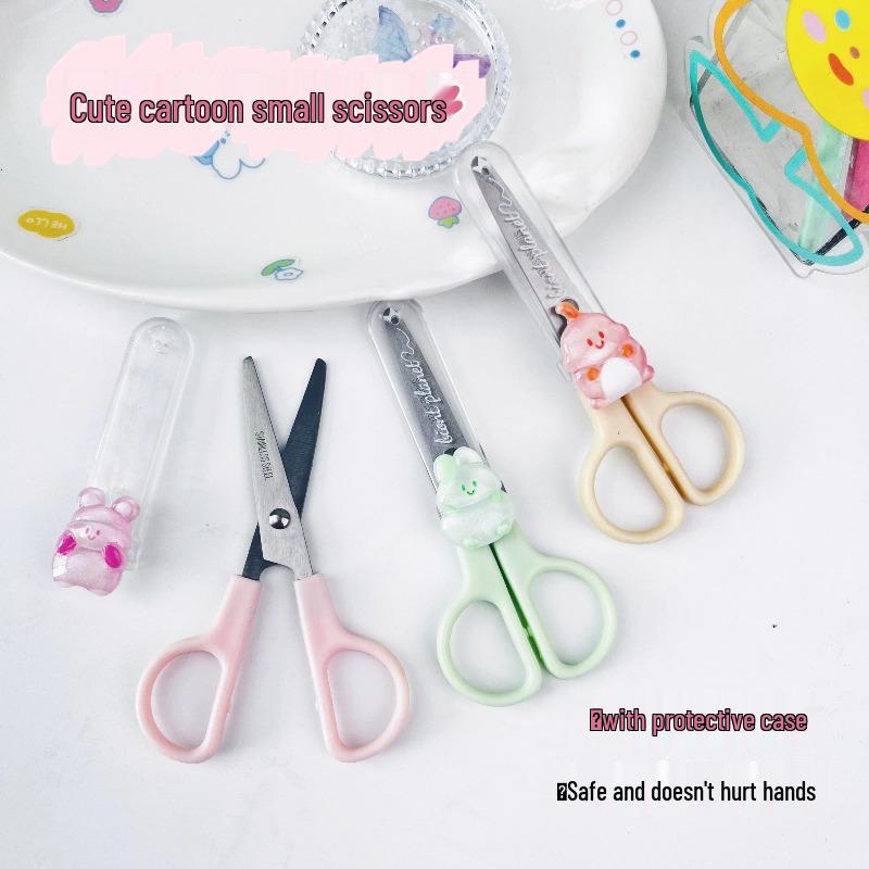 Kids' Cute Mini Scissors with Safety Cover - Portable and Safe for DIY Crafts