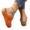 Fish mouth thick bottom slope heel beach one-word large size multi-color simple lady summer leaking toes outside wearing slippers