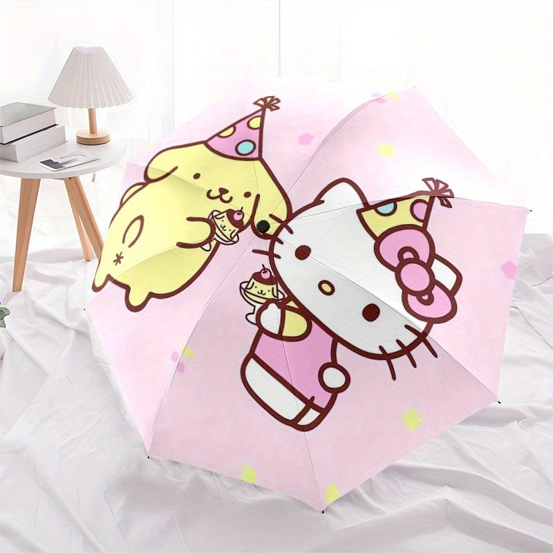 1pc Hello Kitty Birthday Celebration Umbrella with Plastic Handle,Suitable for All Seasons Home Travel Outdoor UmbrellaSanlio564