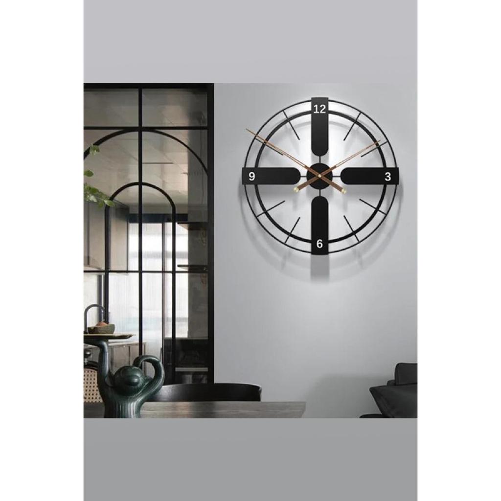 Jihati 60 Cm Black, Italian Style Modern Wall Clock