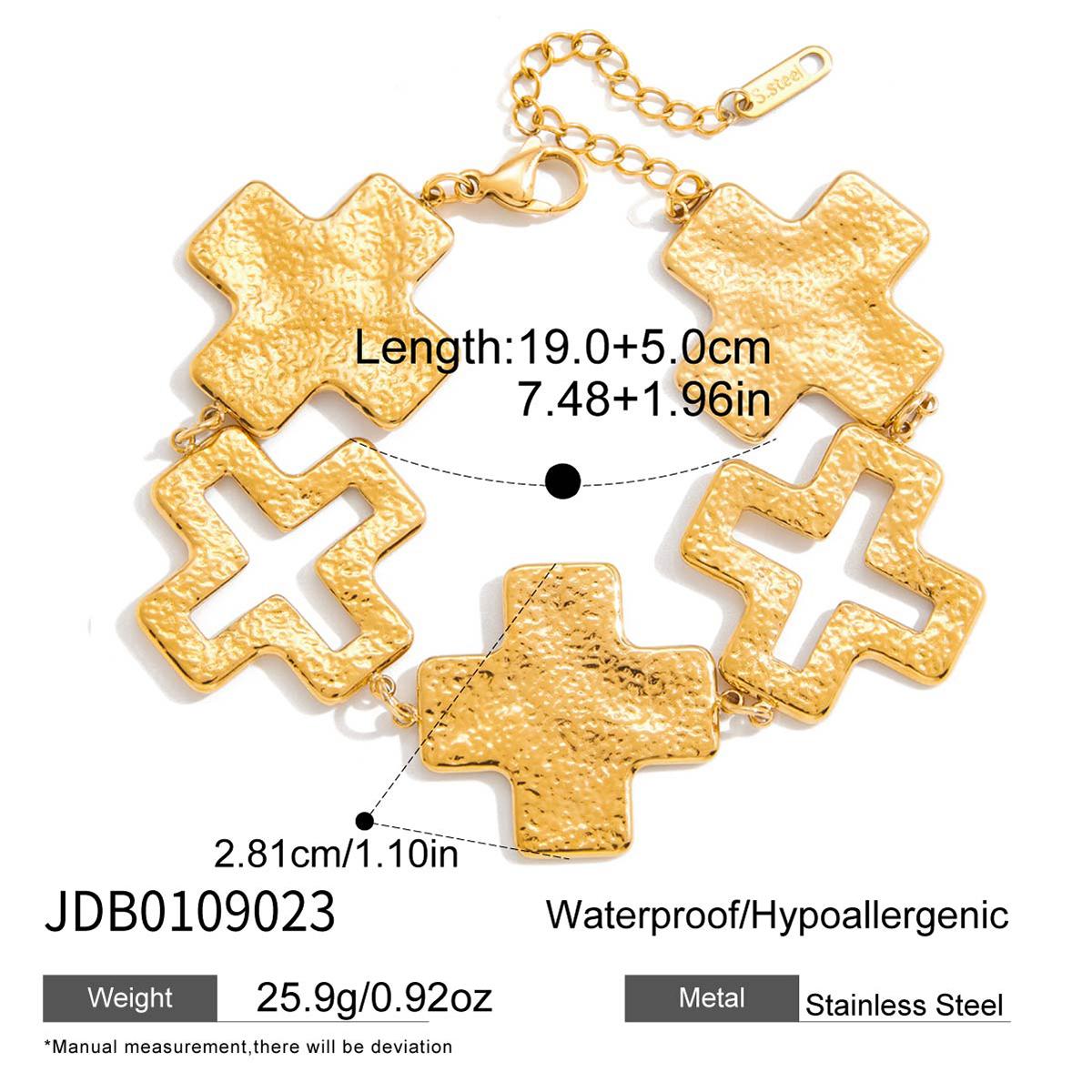 Youthway Vintage Cross Bracelet For Women Minimalist  Gold Plated Stainless Steel Bracelet Simple Fashion Jewelry Girls Gift