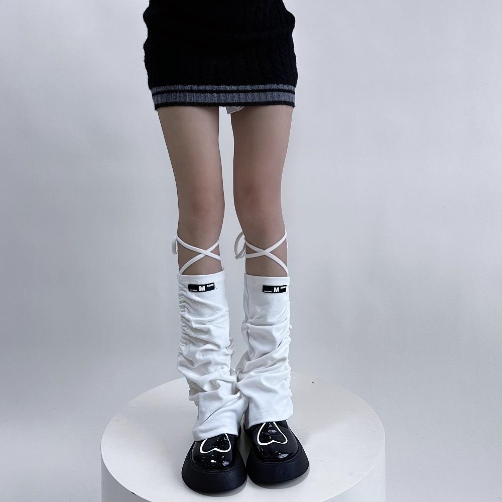 Y2k Striped Foot Covers Horn Drawstring Strap Boot Socks New Ankle Warmer  Autumn Winter