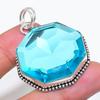 Natural Swiss Blue Topaz Gemstone 925 Sterling Silver Jewelry Pendant 2.17" AP-14245