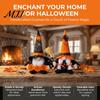 Plush Faceless Dwarf Ornaments Halloween Gnome Decoration, Spooky Orange Black Spider Web Boo Swedish Tomte Party Table Centerpieces Elf Figurine,