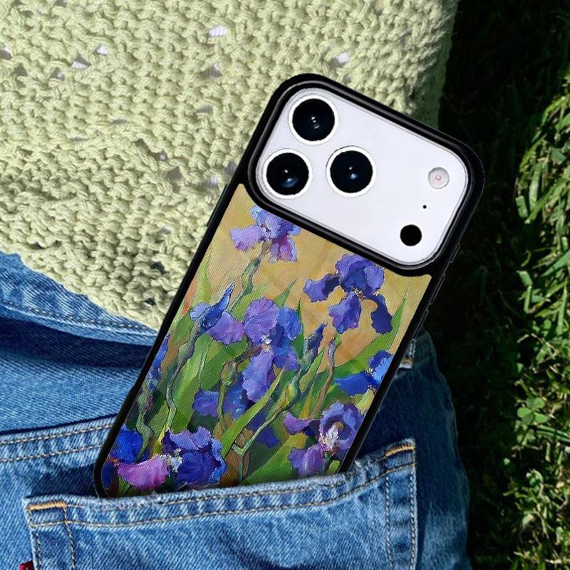 Irises Painting Phone Case Cover Compatible with for IPhone 17air 16e 15 14 13 12 11Pro Max 17 Air