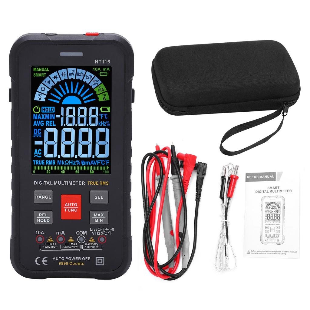 HT116 Intelligent Multimeter Digital Current Voltage Resistance Meter with LED Display