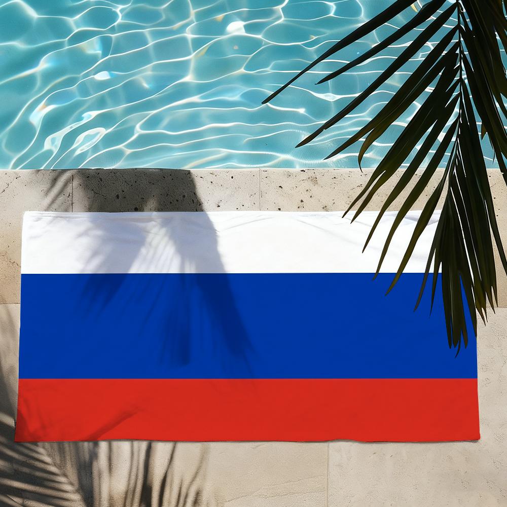 Flag of Russian Towel Soft Lightweight Anti-Sand Large Beach Towel Quick-Drying Bath Sports Family